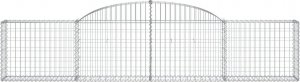 vidaXL Kosze gabionowe, 2 szt., 300x30x60/80 cm, galwanizowane żelazo 4