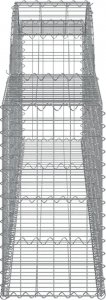 vidaXL Kosze gabionowe, 2 szt., 300x30x60/80 cm, galwanizowane żelazo 5