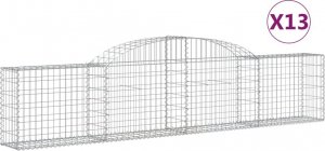 vidaXL Kosze gabionowe, 13 szt., 300x30x60/80 cm, galwanizowane żelazo 2