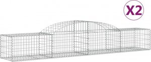 vidaXL Kosze gabionowe, 2 szt, 300x50x40/60 cm, galwanizowane żelazo 2