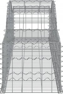 vidaXL Kosze gabionowe, 3 szt, 300x50x40/60 cm, galwanizowane żelazo 5