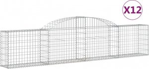 vidaXL Kosze gabionowe, 12 szt., 300x30x60/80 cm, galwanizowane żelazo 2