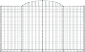 vidaXL Kosze gabionowe, 3 szt, 300x30x160/180 cm, galwanizowane żelazo 4