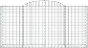 vidaXL Kosze gabionowe, 2 szt, 300x50x140/160 cm, galwanizowane żelazo 4