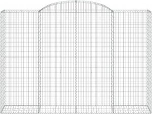 vidaXL Kosze gabionowe, 2 szt, 300x50x200/220 cm, galwanizowane żelazo 4