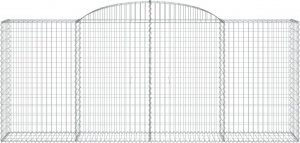 vidaXL Kosze gabionowe, 2 szt, 300x50x120/140 cm, galwanizowane żelazo 4