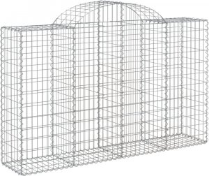 vidaXL Kosze gabionowe, 3 szt, 200x50x120/140 cm, galwanizowane żelazo 3