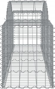 vidaXL Kosze gabionowe, 2 szt, 200x50x60/80 cm, galwanizowane żelazo 5
