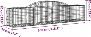 vidaXL Kosze gabionowe, 17 szt., 300x50x60/80 cm, galwanizowane żelazo 6