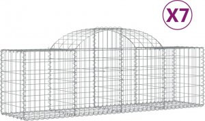 vidaXL Kosze gabionowe, 7 szt., 200x50x60/80 cm, galwanizowane żelazo 2