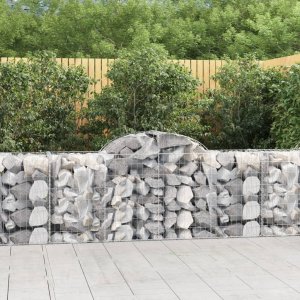 vidaXL Kosze gabionowe, 3 szt, 200x50x80/100 cm, galwanizowane żelazo 1