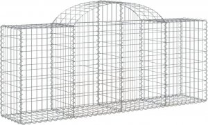 vidaXL Kosze gabionowe, 2 szt, 200x50x80/100 cm, galwanizowane żelazo 3