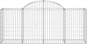 vidaXL Kosze gabionowe, 2 szt, 200x50x80/100 cm, galwanizowane żelazo 4