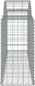 vidaXL Kosze gabionowe, 2 szt, 200x50x80/100 cm, galwanizowane żelazo 5