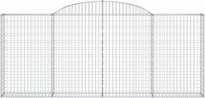 vidaXL Kosze gabionowe, 7 szt, 300x30x120/140 cm, galwanizowane żelazo 4