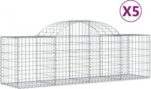 vidaXL Kosze gabionowe, 5 szt., 200x50x60/80 cm, galwanizowane żelazo 2