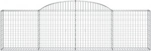 vidaXL Kosze gabionowe, 15 szt, 300x30x80/100 cm, galwanizowane żelazo 4