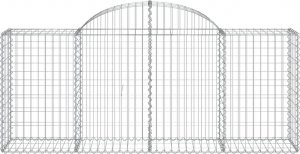 vidaXL Kosze gabionowe, 7 szt, 200x50x80/100 cm, galwanizowane żelazo 4