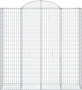 vidaXL Kosze gabionowe, 3 szt, 200x50x200/220 cm, galwanizowane żelazo 4