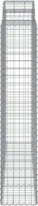 vidaXL Kosze gabionowe, 3 szt, 200x50x200/220 cm, galwanizowane żelazo 5