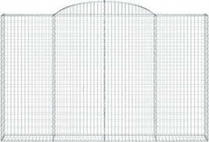 vidaXL Łukowaty kosz gabionowy 300x30x180/200 cm, galwanizowane żelazo 3