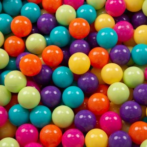 KiddyMoon KiddyMoon Plastikowe piłeczki 7cm jasny zielony-żółty-turkus-pomarańcz-ciemny róż-fiolet 200 Zabawka zestaw kulek 2