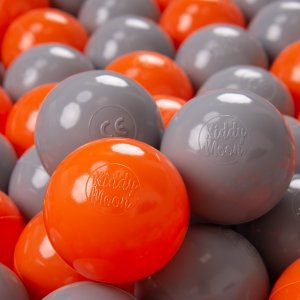 KiddyMoon KiddyMoon Plastikowe piłeczki 7cm pomarańcz-szary 50 Zabawka zestaw kulek 1