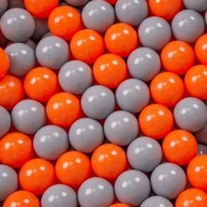 KiddyMoon KiddyMoon Plastikowe piłeczki 7cm pomarańcz-szary 50 Zabawka zestaw kulek 2