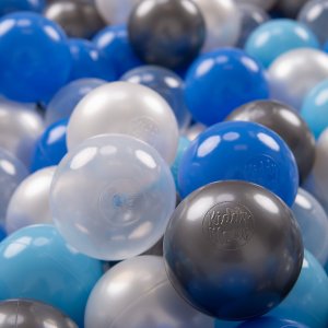 KiddyMoon KiddyMoon Plastikowe piłeczki 7cm perła-niebieski-babyblue-transparent-srebrny 50 Zabawka zestaw kulek 1