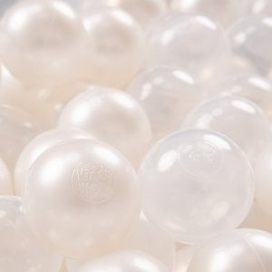 KiddyMoon KiddyMoon Plastikowe piłeczki 7cm perła-transparent 50 Zabawka zestaw kulek 1