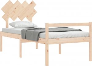 vidaXL Rama łóżka z wezgłowiem, 3FT, pojedyncza, lite drewno 4