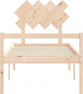vidaXL Rama łóżka z wezgłowiem, 3FT, pojedyncza, lite drewno 6