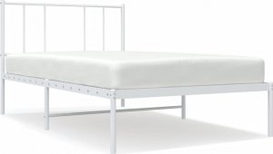 vidaXL Metalowa rama łóżka z wezgłowiem, biała, 100x200 cm 2