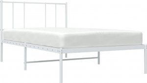 vidaXL Metalowa rama łóżka z wezgłowiem, biała, 100x200 cm 3
