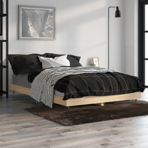 vidaXL Rama łóżka, dąb sonoma, 120x190 cm, materiał drewnopochodny 1