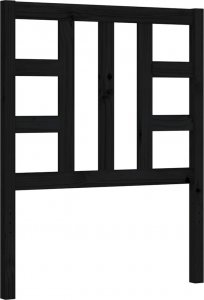 vidaXL Rama łóżka z wezgłowiem, czarna, 2FT6, pojedyncza, lite drewno 8