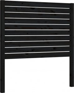 vidaXL Rama łóżka z wezgłowiem, czarna, 2FT6, pojedyncza, lite drewno 8