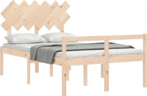 vidaXL Rama łóżka z wezgłowiem, 4FT, mała podwójna, lite drewno 4