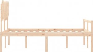 vidaXL Rama łóżka z wezgłowiem, 4FT, mała podwójna, lite drewno 7
