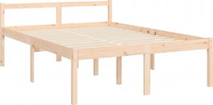 vidaXL Rama łóżka z wezgłowiem, 4FT, mała podwójna, lite drewno 9