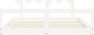 vidaXL Rama łóżka z wezgłowiem, biała, 4FT, mała podwójna, lite drewno 6