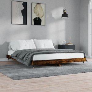 vidaXL Rama łóżka, przydymiony dąb, 120x200cm, materiał drewnopochodny 3