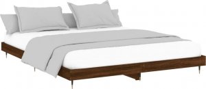 vidaXL Rama łóżka, brązowy dąb, 120x200 cm, materiał drewnopochodny 4