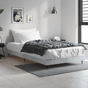 vidaXL Rama łóżka, szarość betonu, 90x200 cm, materiał drewnopochodny 1