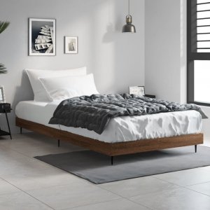 vidaXL Rama łóżka, brązowy dąb, 90x200 cm, materiał drewnopochodny 1