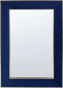 Beliani Lustro ścienne welurowe 50 x 70 cm niebieskie LAUTREC Lumarko! 1