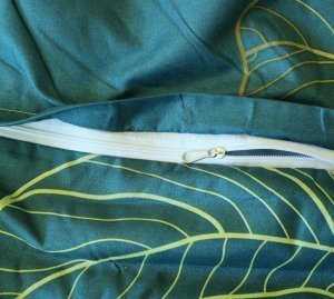 Gierekhoff Pościel 200x220 bawełna satynowa dwustronna 3D GierekHoff gruba 3 części GH 3001 złote liście na zielonym tle 6