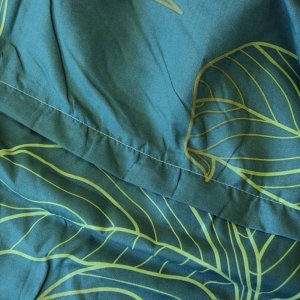 Gierekhoff Pościel 200x220 bawełna satynowa dwustronna 3D GierekHoff gruba 3 części GH 3001 złote liście na zielonym tle 7