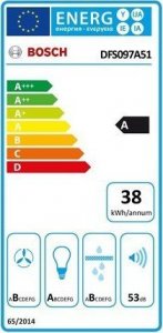 Okap Bosch Okap Bosch DFS097A51 Seria 4 Teleskopowy, klasa efektywności energetycznej A, szerokość 90 cm, 397 m/h, przyciski, srebrny meta 6