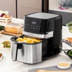 Frytkownica beztłuszczowa InnovaGoods Frytkownica Bezolejowa InnovaGoods Fryinn Pro 5500 Czarny Stal nierdzewna 1700 W 5,5 L 1